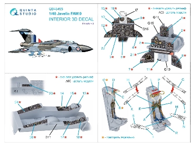 Gloster Javelin Faw.9 - 3d-printed & Coloured Interior (For Airfix Kits) - zdjęcie 11