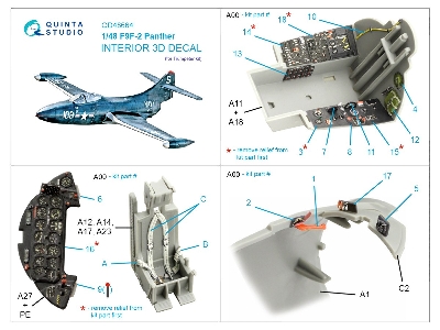 Grumman F9f-3 Panther - 3d-printed & Coloured Interior (For Trumpeter Kits) - zdjęcie 10