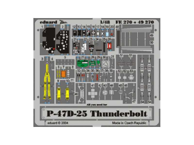 P-47D-25 1/48 - Hasegawa - blaszki - zdjęcie 1 P-47D-25 1/48 - Hasegawa - blaszki - zdjęcie 1