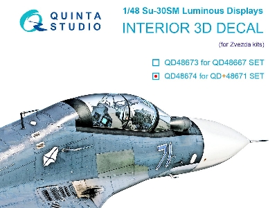 Sukhoi Su-30 Sm - Luminous Displays For Qd+48671 Set (For Zvezda Kits) - zdjęcie 1