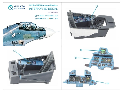 Sukhoi Su-30 Sm - Luminous Displays For Qd+48671 Set (For Zvezda Kits) - zdjęcie 9