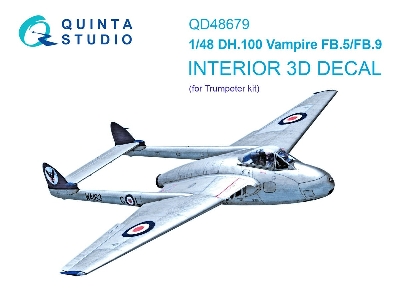 De Havilland Dh.100 Vampire Fb.5/Fb.9 - 3d-printed & Coloured Interior (For Trumpeter Kits) - zdjęcie 1