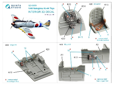 Nakajima Ki-44 - 3d-printed & Coloured Interior (For Hasegawa Kits) - zdjęcie 10