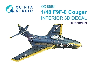 Grumman F9f-8 Cougar - 3d-printed & Coloured Interior (For Kitty Hawk Kits) - zdjęcie 1
