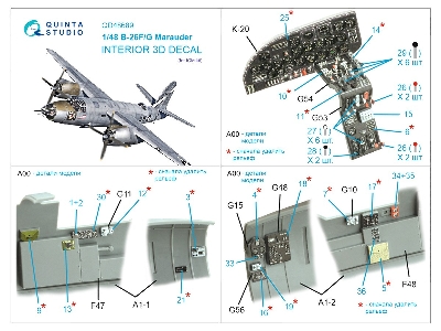 Martin B-26 F/G Marauder - 3d-printed & Coloured Interior (For Icm Kits) - zdjęcie 3