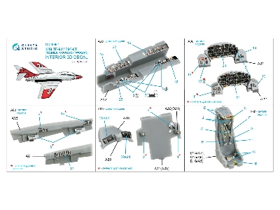 Grumman Tf-9j / F9f-8t Twin Cougar/Twogar - 3d-printed & Coloured Interior (For Kitty Hawk Kits) - zdjęcie 10
