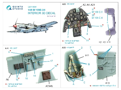 Messerschmitt Bf 109 E-3 / E-4 - 3d-printed & Coloured Interior (For Dragon Kits) - zdjęcie 11