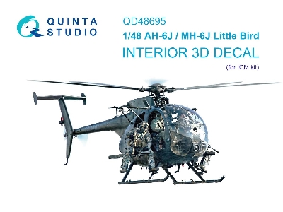 Ah-6j / Mh-6j Little Bird - 3d-printed & Coloured Interior (For Icm Kits) - zdjęcie 1