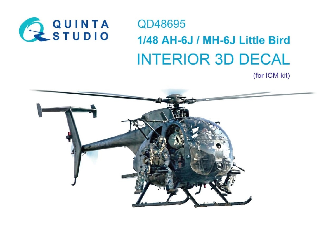 Ah-6j / Mh-6j Little Bird - 3d-printed & Coloured Interior (For Icm Kits) - zdjęcie 1