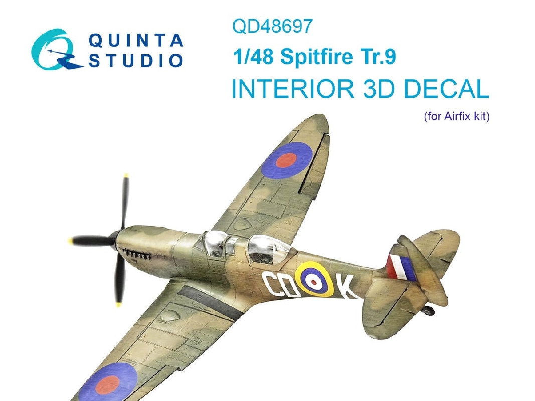 Supermarine Spitfire Tr.9 - 3d-printed & Coloured Interior On Decal Paper (For Airfix Kits) - zdjęcie 1