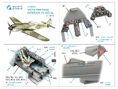 Focke-wulf Fw-190 D Family - 3d-printed & Coloured Interior On Decal Paper (For Miniart Kits) - zdjęcie 11
