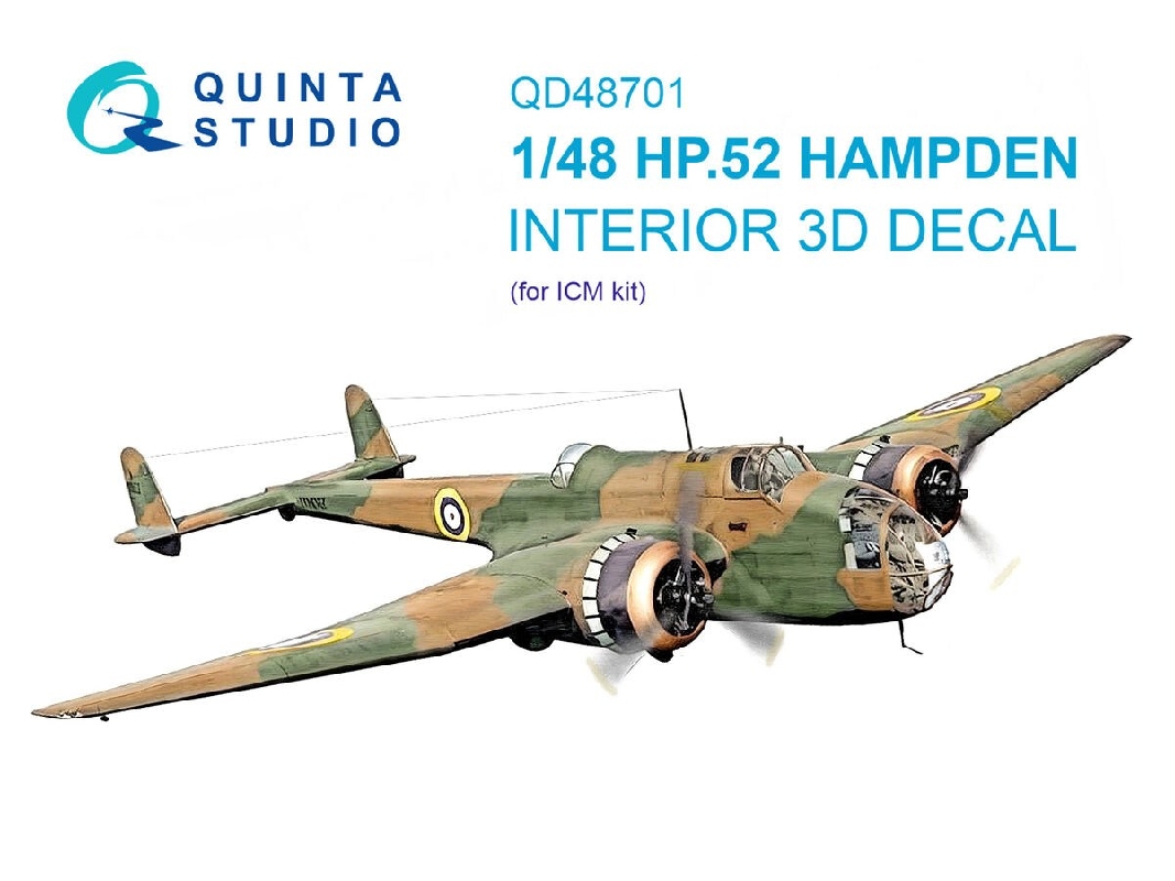 Handley Page Hp.52 Hampden - 3d-printed & Coloured Interior (For Icm Kits) - zdjęcie 1