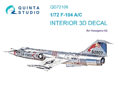Lockheed F-104 A/C Starfighter - 3d-printed & Coloured Interior (For Hasegawa Kits) - zdjęcie 1