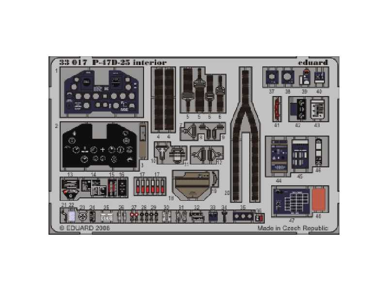 P-47D-25 interior S. A. 1/32 - Trumpeter - blaszki - zdjęcie 1 P-47D-25 interior S. A. 1/32 - Trumpeter - blaszki - zdjęcie 1