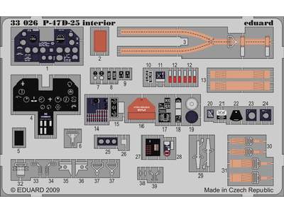  P-47D-25 interior S. A. 1/32 - Hasegawa - blaszki - zdjęcie 1