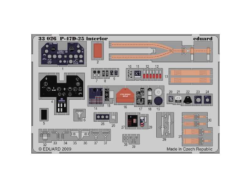  P-47D-25 interior S. A. 1/32 - Hasegawa - blaszki - zdjęcie 1