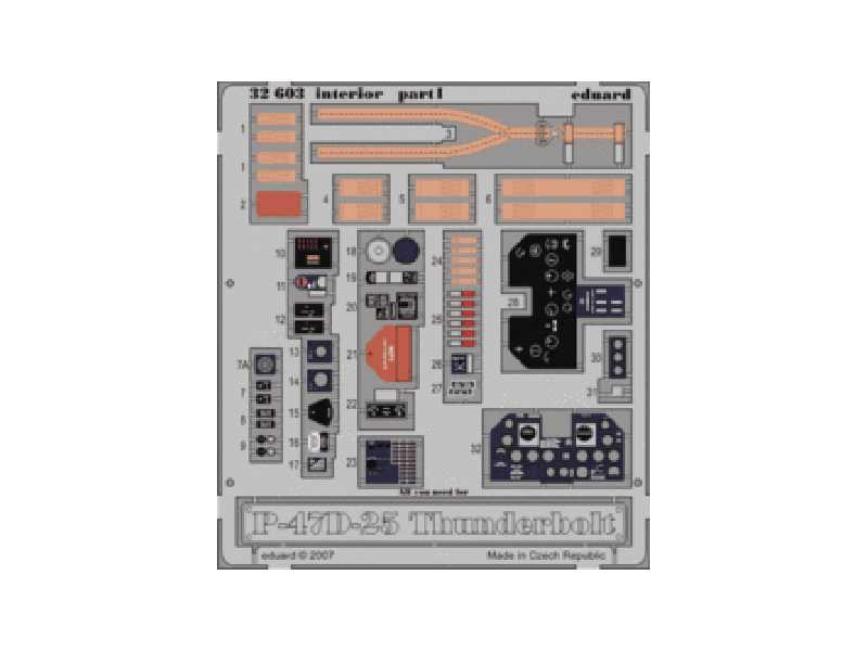 P-47D-25 interior S. A. 1/32 - Hasegawa - blaszki - zdjęcie 1 P-47D-25 interior S. A. 1/32 - Hasegawa - blaszki - zdjęcie 1