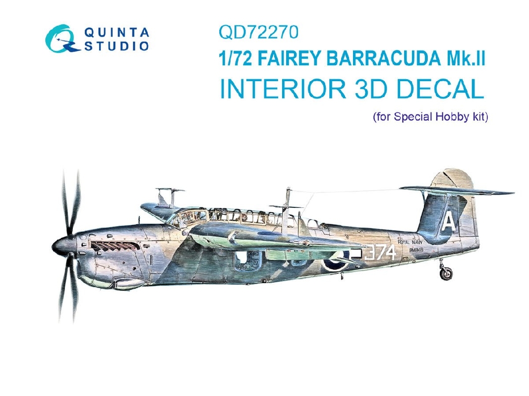 Fairey Barracuda Mk.Ii - 3d-printed & Coloured Interior (For Special Hobby Kits) - zdjęcie 1