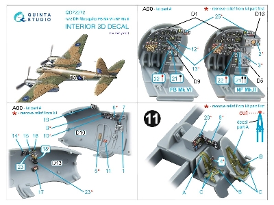 De Havilland Mosquito Fb Mk.Vi / Nf Mk.Ii - 3d-printed & Coloured Interior (For Tamiya Kits) - zdjęcie 10