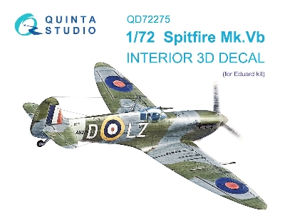 Supermarine Spitfire Mk.Vb - 3d-printed & Coloured Interior On Decal Paper (For Eduard Kits) - zdjęcie 1