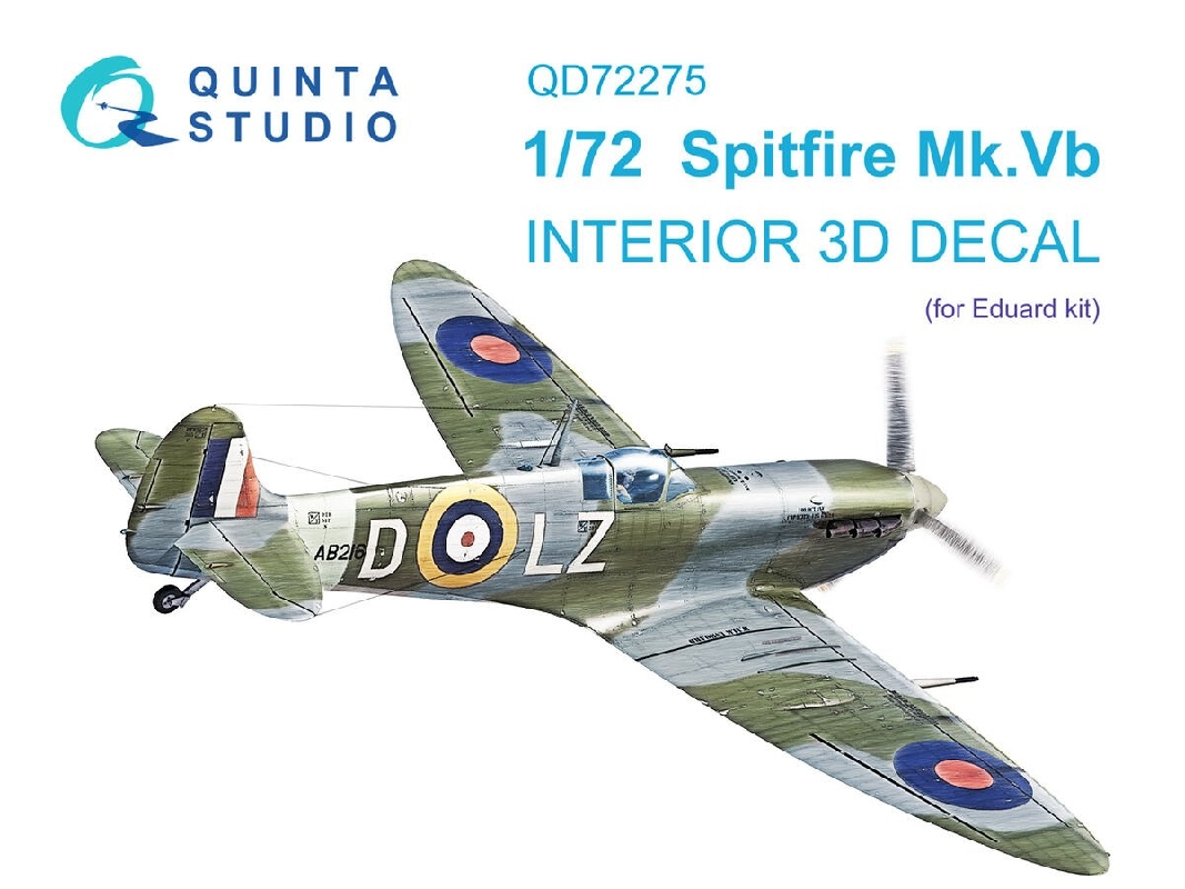 Supermarine Spitfire Mk.Vb - 3d-printed & Coloured Interior On Decal Paper (For Eduard Kits) - zdjęcie 1