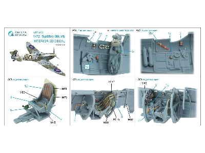 Supermarine Spitfire Mk.Vb - 3d-printed & Coloured Interior On Decal Paper (For Eduard Kits) - zdjęcie 10