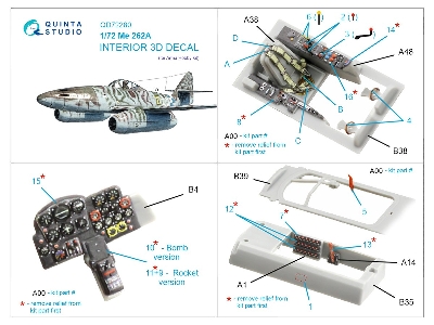Messerschmitt Me-262 A - 3d-printed & Coloured Interior (For Arma Hobby Kits) - zdjęcie 10