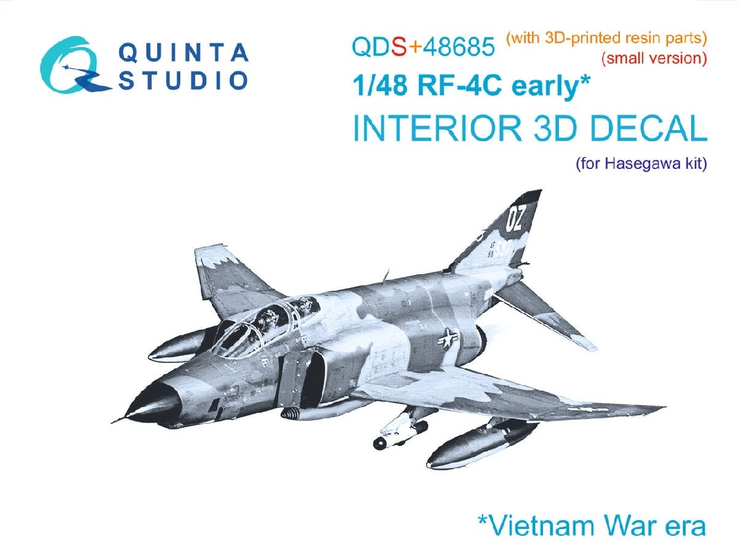 Mcdonnell Douglas Rf-4 C Phantom Ii (Early) - 3d-printed & Coloured Interior With 3d-printed Parts (Small Version / For Hasegawa