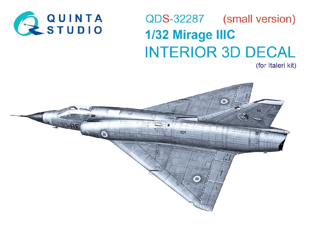 Dassault  Mirage Iii C - 3d-printed & Coloured Interior On Decal Paper (For Italeri Kits / Small Version) - zdjęcie 1