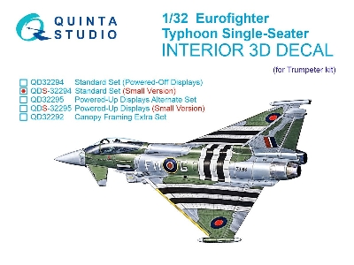 Eurofighter Typhoon Ef-2000 / 2000 A Single-seater - 3d-printed & Coloured Interior (For Trumpeter Kits / Small Version) - zdję