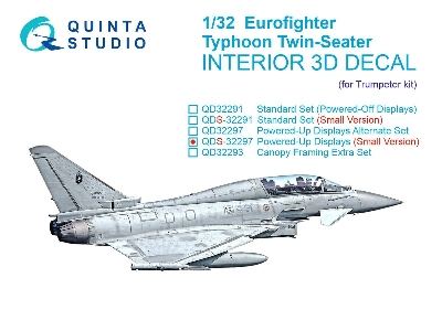Eurofighter Typhoon Twin-seater (Powered-up Displays) - 3d-printed & Coloured Interior (For Trumpeter Kits / Small Version) - zd