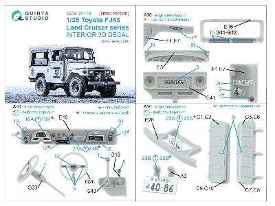 Toyota Fj43 Land Cruiser Series - 3d-printed & Coloured Interior (Small Version / For Ak Interactive Kits) - zdjęcie 11
