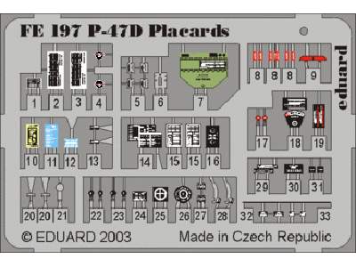  P-47D placards 1/48 - blaszki - zdjęcie 1