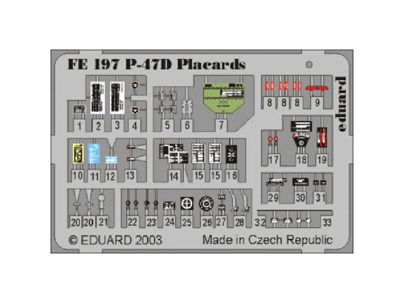  P-47D placards 1/48 - blaszki - zdjęcie 1