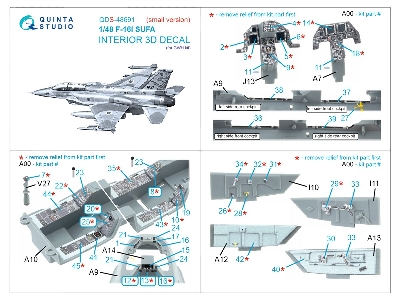Lockheed Martin F-16 I Sufa - 3d-printed & Coloured Interior (Small Version / For Gwh Kits) - zdjęcie 3
