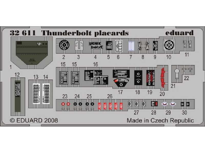  P-47D placards S. A. 1/32 - Trumpeter - blaszki - zdjęcie 1