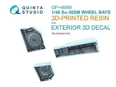 Sukhoi Su-30 Sm - Complete Wheel Wells With 3d-printed Resin Parts (For Zvezda Kits) - zdjęcie 1