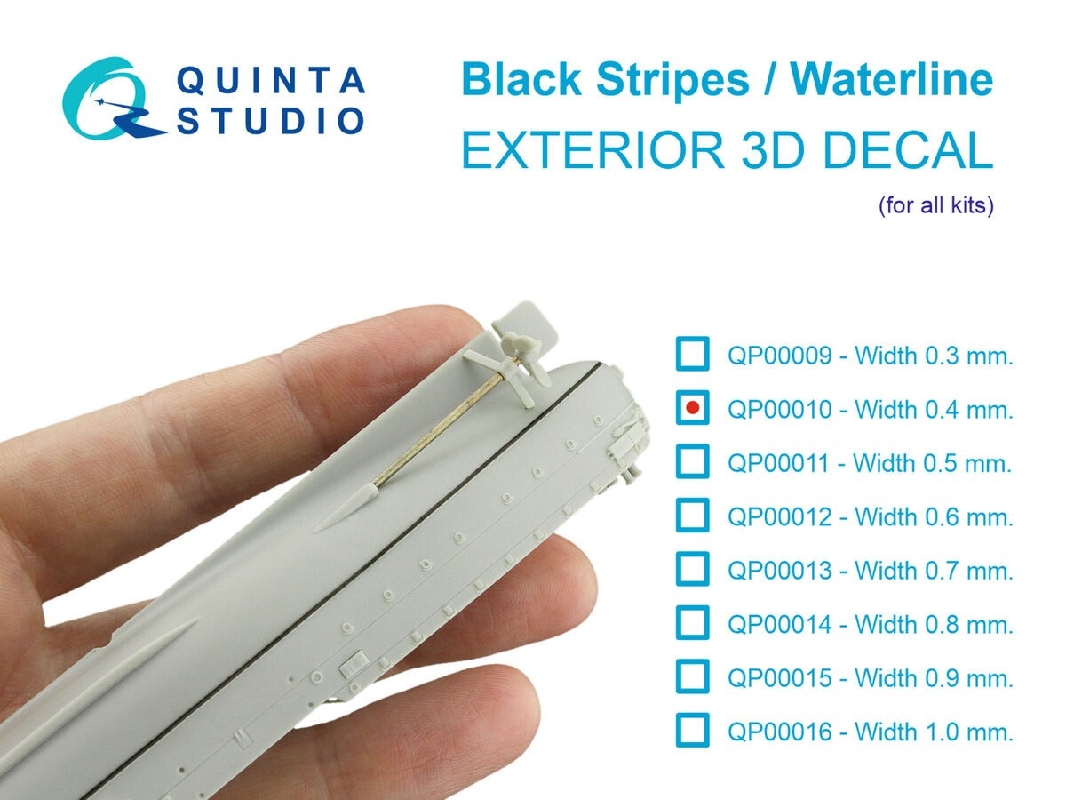 Black Stripes Waterlines - Width 0.4 Mm / Length 2820 Mm (For All Kits) - zdjęcie 1