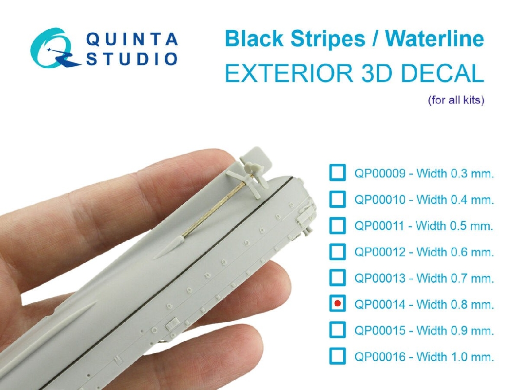 Black Stripes Waterlines - Width 0.8 Mm / Length 2820 Mm (For All Kits) - zdjęcie 1