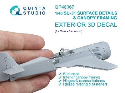 Sukhoi Su-31 - Surface Details & Canopy Framing (For Quinta Models Kits) - zdjęcie 1