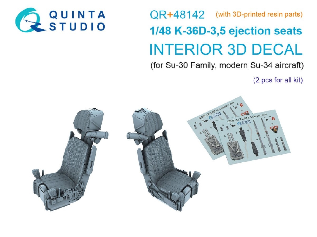 K-36d-3,5 Ejection Seats (2 Pcs) For Su-30 Family And Su-34 (For All Kits / 3d-printed) - zdjęcie 1