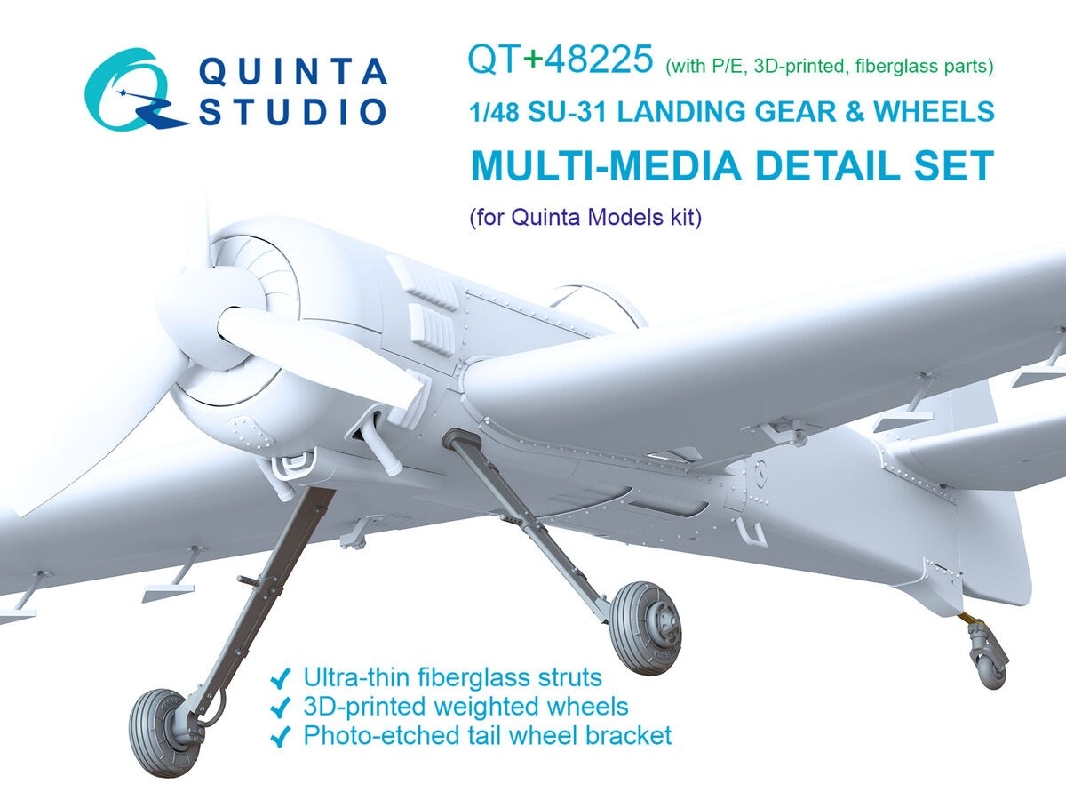 Sukhoi Su-31 - Landing Gear & Wheels With Pe And Fiberglass Parts (For Quinta Studio Kits) - zdjęcie 1