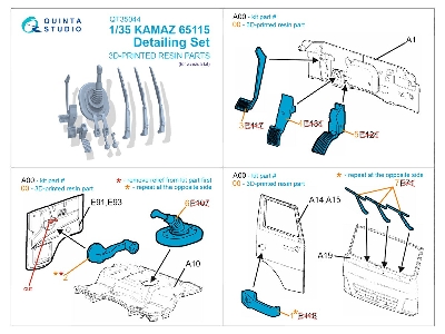 Kamaz 65115 - 3d-printed Detailing Set (For Zvezda Kits) - zdjęcie 9