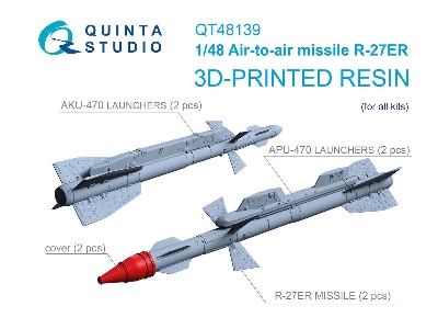 R-27er Air-to-air Missiles With Launchers - 3d-printed (2 Pcs / For All Kits) - zdjęcie 1