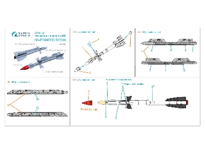 R-27er Air-to-air Missiles With Launchers - 3d-printed (2 Pcs / For All Kits) - zdjęcie 7