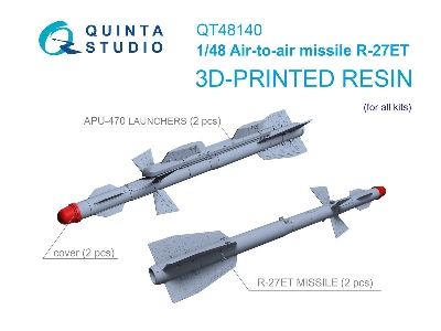 R-27et Air-to-air Missiles With Launchers - 3d-printed (2 Pcs / For All Kits) - zdjęcie 1