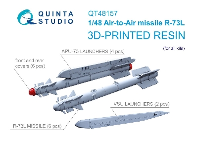 R-73l Air-to-air Missiles With Launchers - 3d-printed (6 Pcs / For All Kits) - zdjęcie 1