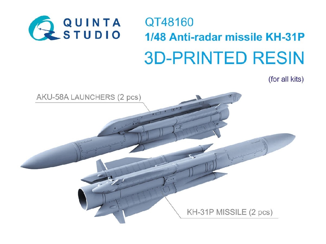 Kh-31p Аnti-radar Missiles With Launchers - 3d-printed (2 Pcs / For All Kits) - zdjęcie 1