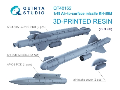 Kh-59М Air-to-surface Missiles With Launchers And Targeting Pod - 3d-printed (2 Pcs / For All Kits) - zdjęcie 1