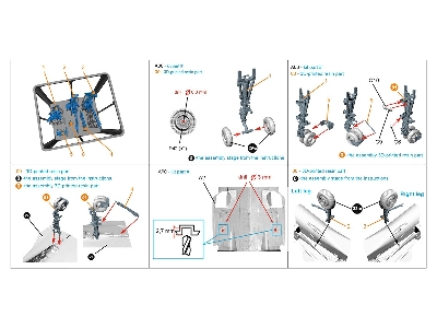 Sukhoi Su-30 Sm - Landing Gear Struts (For Zvezda Kits / 3d-printed) - zdjęcie 11